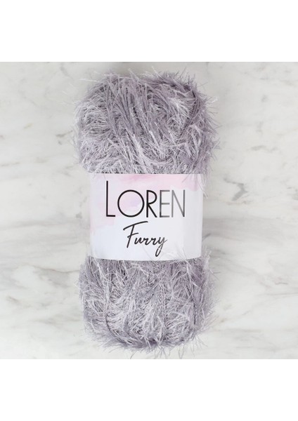 Loren Furry Gri El Örgü Ipi - RF006 - 34045