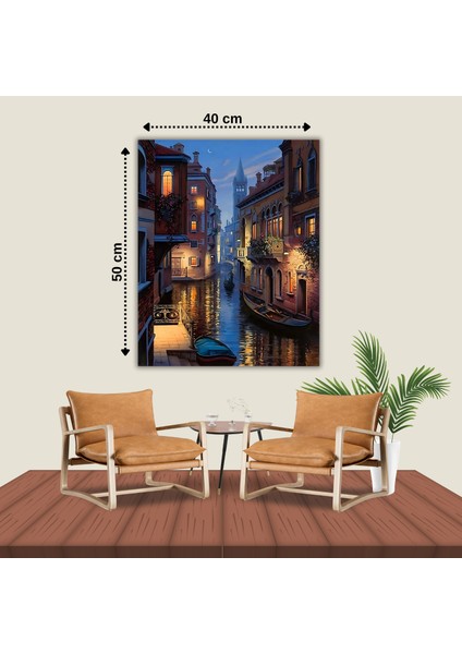 5D Elmas Boyama Seti – Venedik Gecesi | 40x50 cm - Tuvale Gerili Diamond Painting Sayılarla Boyama Mozaik Tablo modelleri