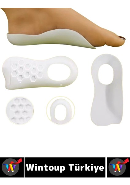 Unisex Gündelik Kullanım Konforlu Destekleyici Ayak Düz Taban Düzeltici Esnek Silikon Topuk Yastığı indirimleri