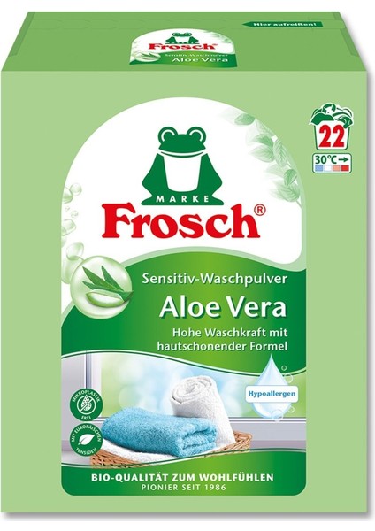 Aloe Vera Hassas Toz Çamaşır Deterjanı 1,45 kg – 22 Yıkama, Bitki Bazlı, Hipoalerjenik