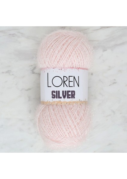Loren Silver Toz Pembe El Örgü Ipi - RS0062 - 34072