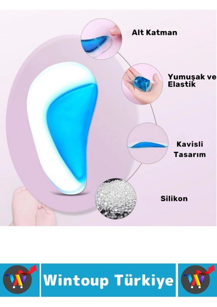 Konforlu Yürüyüş Spor Düz Taban Ayak Şekil Bozukluğu Gideren Boşluk Doldurucu Silikon Tabanlık 1çift modelleri