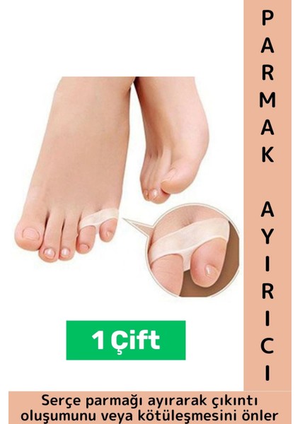 Günlük Konforlu Baskı Rahatsızlık Şekil Bozukluğu Gideren Estetik Silikon Ayak Serçe Parmak Ayırıcı