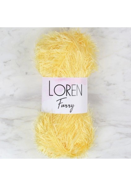 Loren Furry Sarı El Örgü Ipi - RF048 - 34059