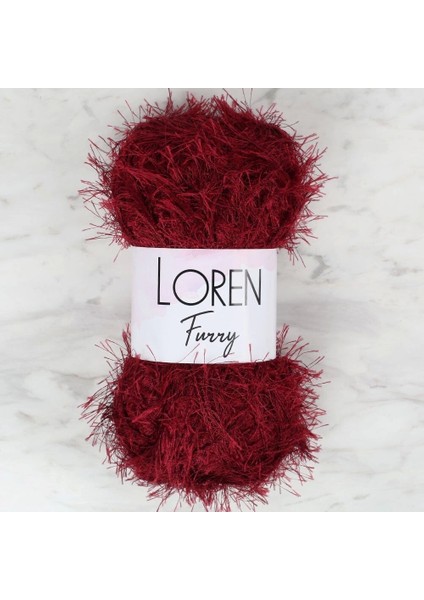 Loren Furry Bordo El Örgü Ipi - RF026 - 34054