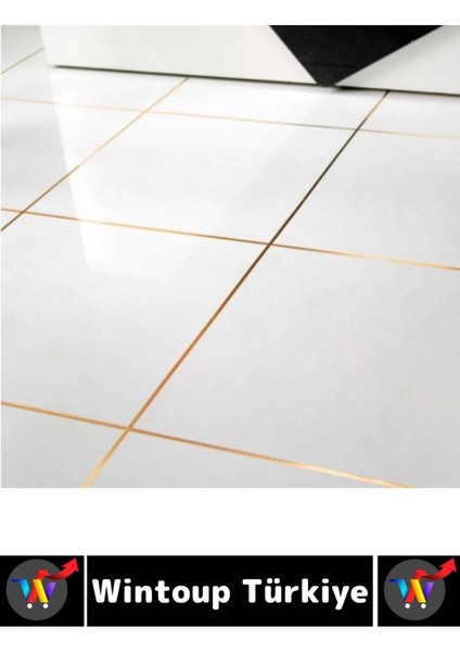 Uzun Ömürlü Kendinden Yapışkanlı Karo Zemin Fayans Derz 0.5 cm x 50 Metre Gold Şerit Bant 5 Adet modelleri