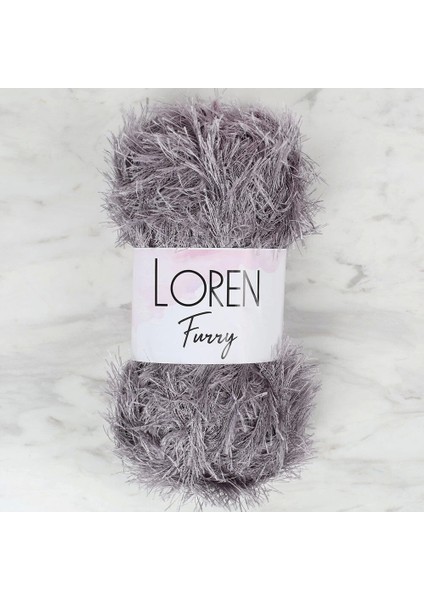 Loren Furry Koyu Gri El Örgü Ipi - RF036 - 34056