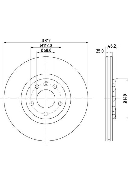 On Dısk Havalı Audı A4 00-08 - A6 97-05 / Seat Exeo 08-13 / Skoda Superb 01-08 / Volkswagen Passat 97-05