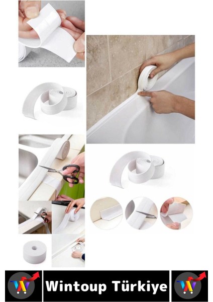 Dayanıklı Lavabo Kenar Küvet Pvc Su Sızdırmaz Yağ Küf Kir Önleyici Yalıtım Bantı 3.2 Metre 3 Adet indirimleri