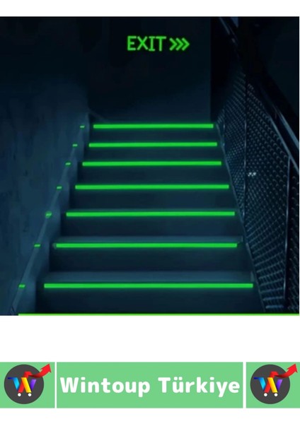 Karanlıkta Parlayan Acil Durum Çıkış Merdiven Kenar Esnek Güçlü Yapışkan Fosfor Bant 2 cmx4 Mtr 10AD fiyatları