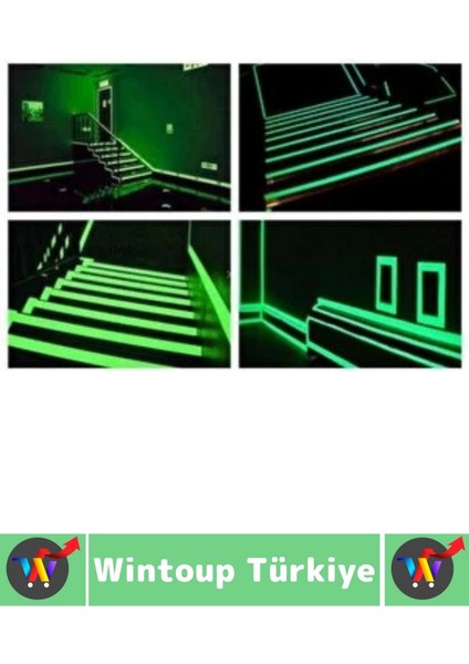 Karanlıkta Parlayan Acil Durum Çıkış Merdiven Kenar Esnek Güçlü Yapışkan Fosfor Bant 2 cmx4 Mtr 10AD modelleri