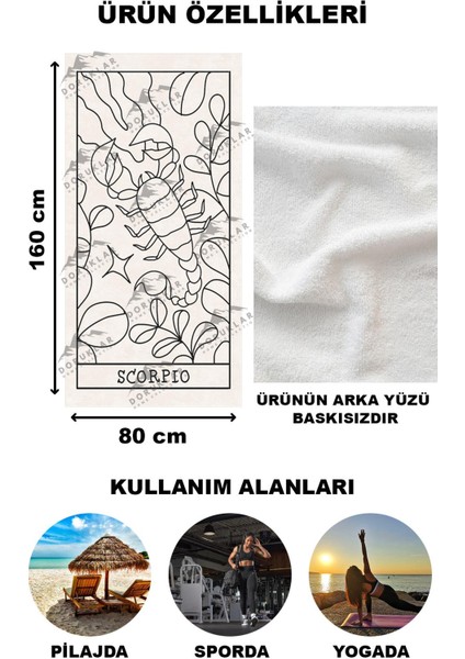 Modern Desenli Dijital Baskı Plaj Deniz Havlusu Peştamal 80X160 cm BRS031 fırsatları