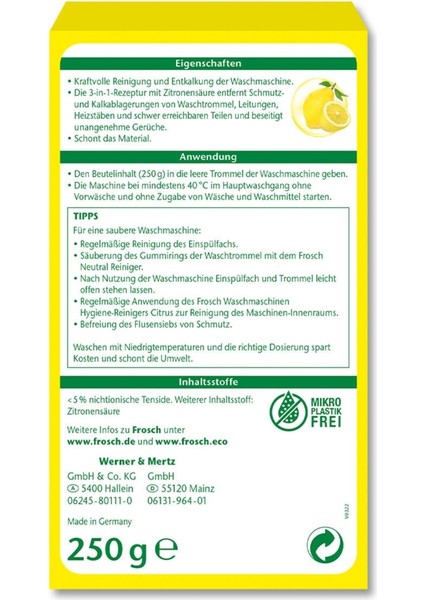 3in1 Çamaşır Makinesi Hijyen Temizleyicisi Citrus 250 G – Kireç Çözücü, Temizleyici ve Koku Giderici fiyatları