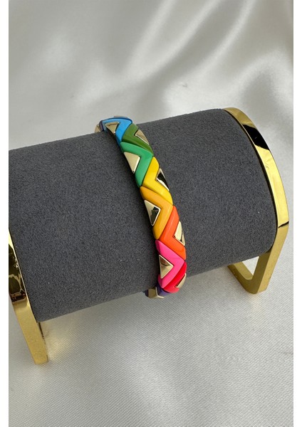 Özel Seri Porselen Kaplama Gold V Detay Lastik Bileklik fırsatları