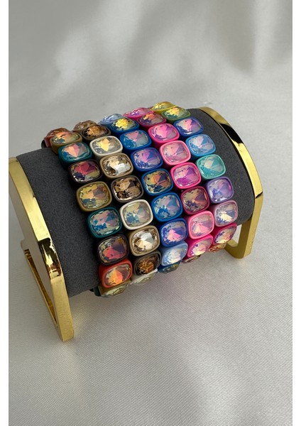 Özel Seri Renkli Yanar Döner Taş Sıralı Lastik Bileklik indirimleri