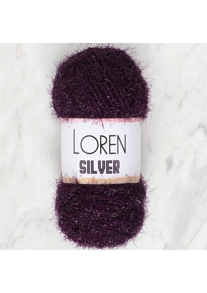 Loren Silver Patlıcan Moru El Örgü Ipi - RS0109 - 34082