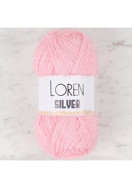 Loren Silver Toz Pembe El Örgü Ipi - RS0013 - 34074
