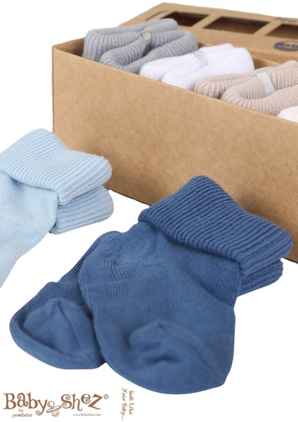 Organik Pamuklu 6'lı Yenidoğan Erkek Bebek Çorap modelleri