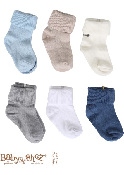 Organik Pamuklu 6'lı Yenidoğan Erkek Bebek Çorap fırsatları
