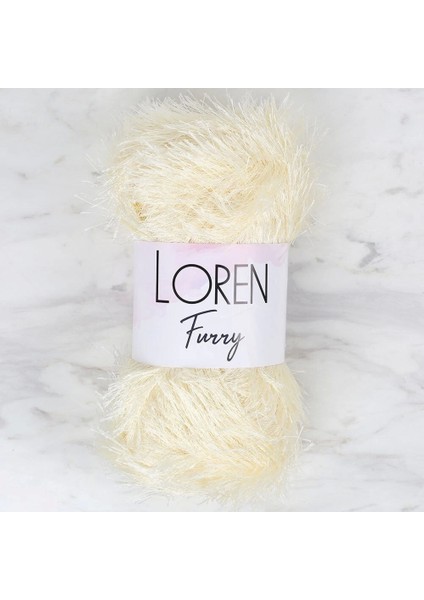 Loren Furry Krem El Örgü Ipi - RF065 - 34062