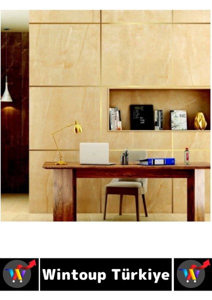 Uzun Ömürlü Kendinden Yapışkanlı Karo Zemin Fayans Derz 1 cm x 50 Metre Gold Şerit Bant 5 Adet indirimleri