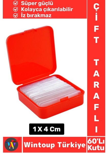Iz Bırakmaz Dayanıklı Pratik Tablo Çerçeve Küçük Obje Çift Taraflı Nano Jel Şeffaf Bant 60'lı Kutu