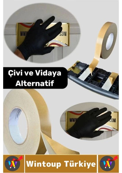 Iç Mekan Süper Güçlü Yapışkan Duvar Ahşap Çok Yönlü Çift Taraflı Köpük Bant 18 mm x 2 Metre 5 Adet modelleri