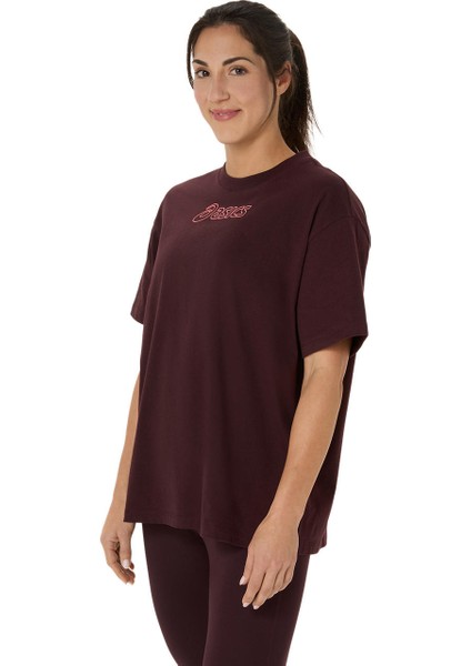 Asics Logo Tee Kadın Kırmızı Kısa Kollu Tshirt 2032C843-602 fiyatları