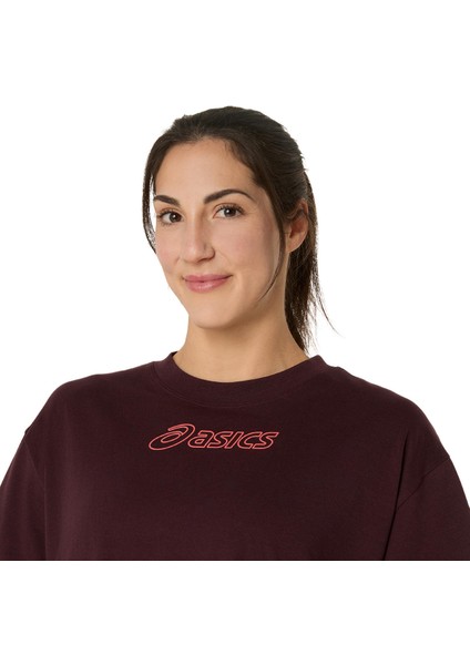 Asics Logo Tee Kadın Kırmızı Kısa Kollu Tshirt 2032C843-602 indirimleri
