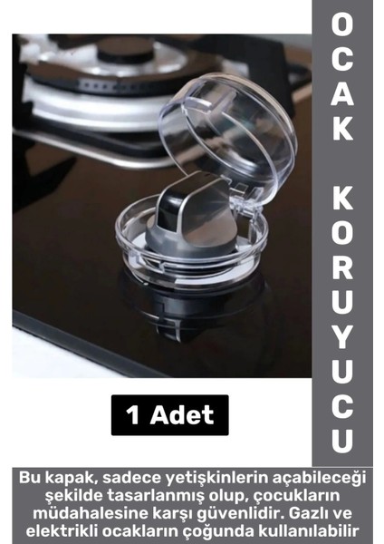 Gazlı Elektrikli Ocak Uyumlu Montaj Gerektirmez Çocuk Bebek Güvenlik Ocak Düğmesi Koruyucu Kapak