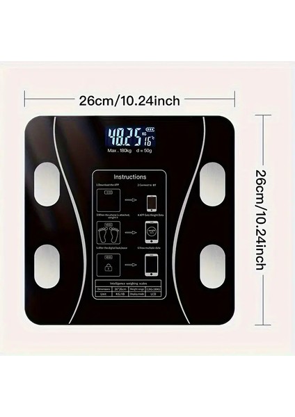 Yağ Kas Değerlerini Ölçen Profesyonel Bluetooth Bağlantılı Baskül Kişisel Verileri Gösteren Tartı fiyatları