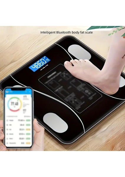 Yağ Kas Değerlerini Ölçen Profesyonel Bluetooth Bağlantılı Baskül Kişisel Verileri Gösteren Tartı modelleri