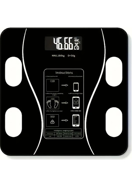 Yağ Kas Değerlerini Ölçen Profesyonel Bluetooth Bağlantılı Baskül Kişisel Verileri Gösteren Tartı fırsatları