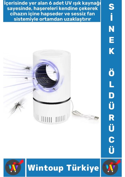 Premium Kimyasal Içermez 6 Uv Işıklı Sessiz Çalışır Gece Lambası Kullanımlı Haşere Sinek Öldürücü