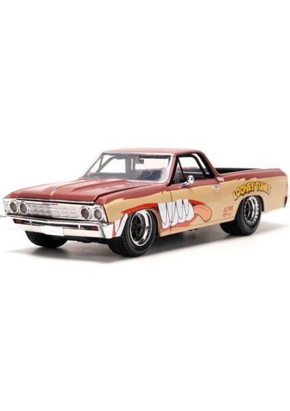 1:24 Looney Tunes 1967 Chevrolet El Camino Die Cast Model Araba ve Tazmanya Canavarı Figürü modelleri
