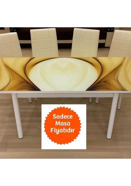 Yandan Açılır Büyüyen Cam Mutfak Masası 70X110 Krem Karamel-Beyaz Ayaklı modelleri