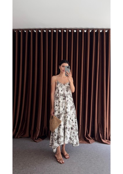 Soğuk Kahve Çiçekli Salaş Elbise