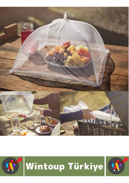 Kamp Piknik Outdoor Rüzgar Toz Sinek Böcek Koruyucu Katlanabilir Tül Yemek Koruma Şemsiyesi 2 Adet fırsatları
