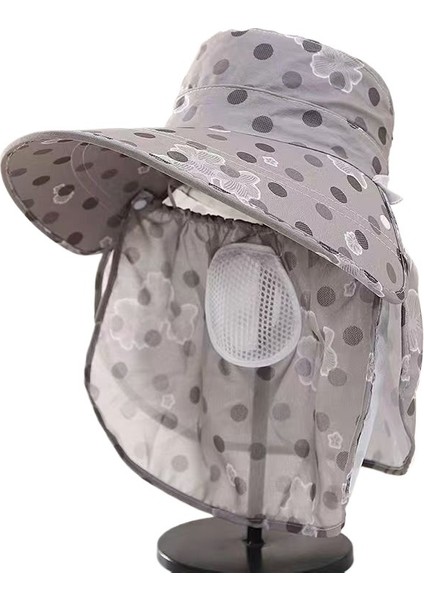 Güneş Şapkası Kadın Kore Tarzı Büyük Siperlikli Maske Şal Şapka Nefes Alabilen File Güneş Şapkası Yaz Açık Hava (Yurt Dışından)