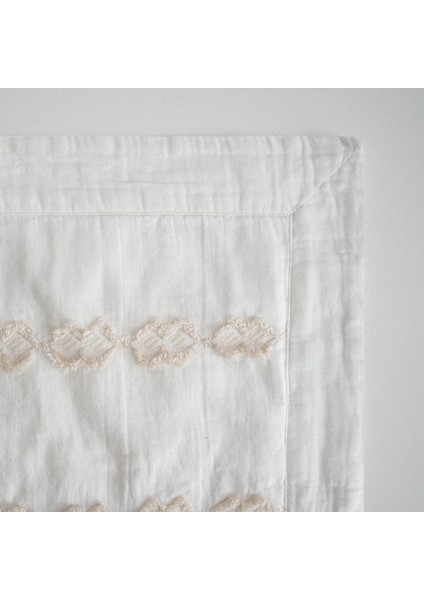 Sima Battal Boy Nevresim Takımı %100 Organik Pamuk Müslin Brodeli Krem 240X220 cm modelleri