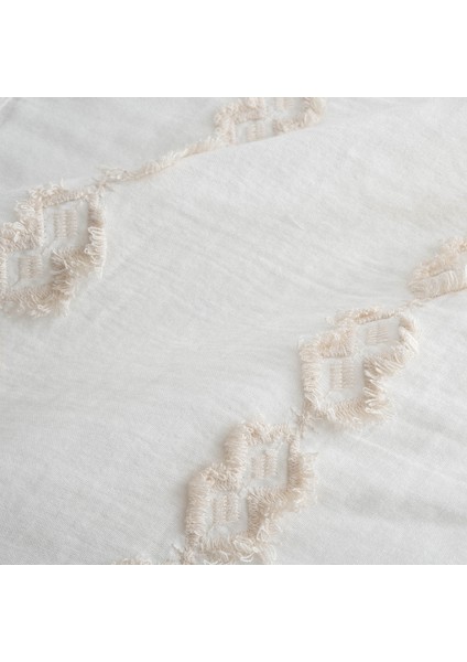 Sima Battal Boy Nevresim Takımı %100 Organik Pamuk Müslin Brodeli Krem 240X220 cm indirimleri