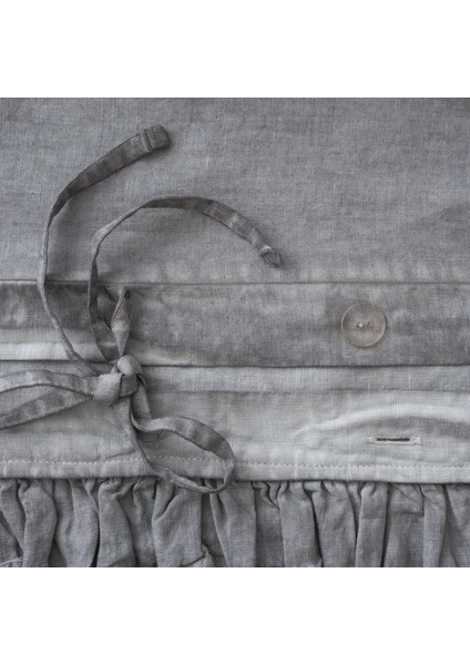 Miranda Çift Kişilik Nevresim Takımı %100 Keten Gri 200X220 cm