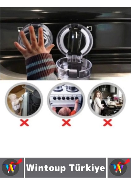 Gazlı Elektrikli Ocak Uyumlu Montajsızz Çocuk Bebek Güvenlik Ocak Düğmesi Koruyucu Kapak 4 Adet fırsatları