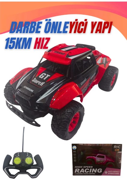 boratila toys 1/16 Uzaktan Kumandalı Off-Road Şarjlı 15KM Hızlı Kırmızı Arazi Aracı