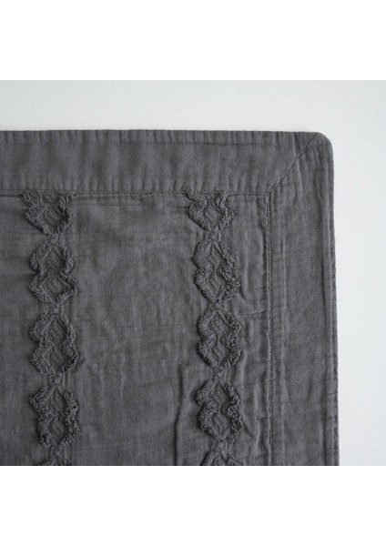 Sima Battal Boy Nevresim Takımı %100 Organik Pamuk Müslin Brodeli Antrasit 240X220 cm fırsatları