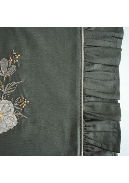 Vanya Çift Kişilik Nevresim Takımı %100 Organik Pamuk Saten Aplike Nakışlı Yeşil 200X220 cm modelleri