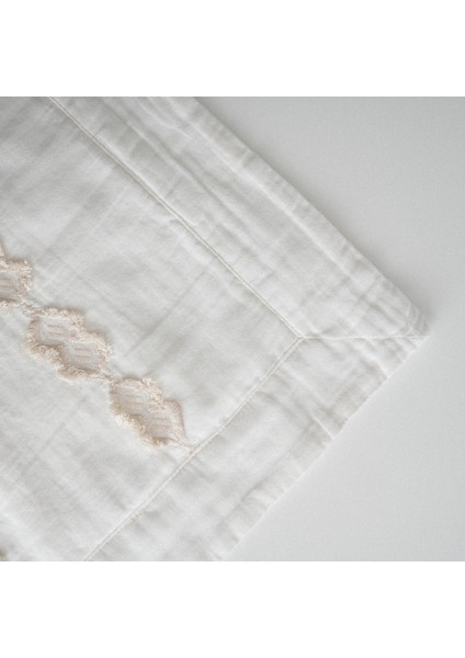 Sima Çift Kişilik Nevresim Takımı Organik Pamuk Müslin Brodeli Krem 200x220 cm modelleri
