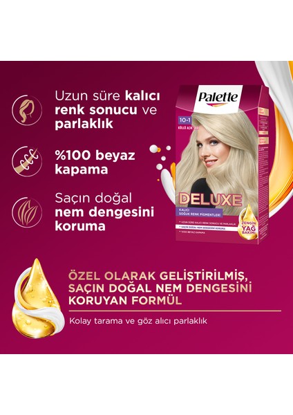 Deluxe 10-1 Küllü Açık Sarı Zengin Yağ Bakımı Kit Saç Boyası Bakım Maskesi