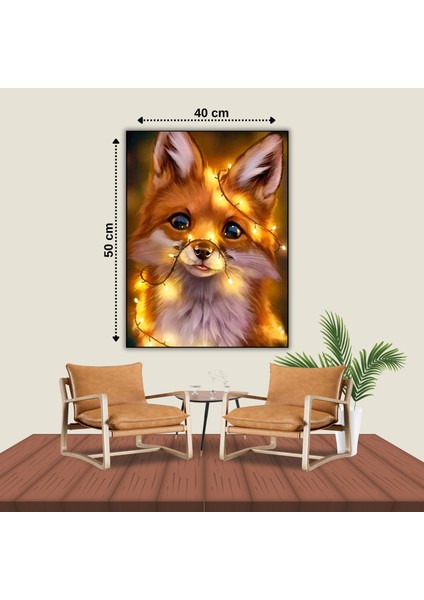 5D Elmas Boyama Seti – Tilki | 40x50 cm - Tuvale Gerili Diamond Painting Sayılarla Boyama Mozaik Tablo modelleri