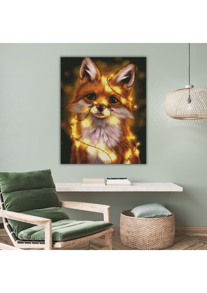 5D Elmas Boyama Seti – Tilki | 40x50 cm - Tuvale Gerili Diamond Painting Sayılarla Boyama Mozaik Tablo fırsatları